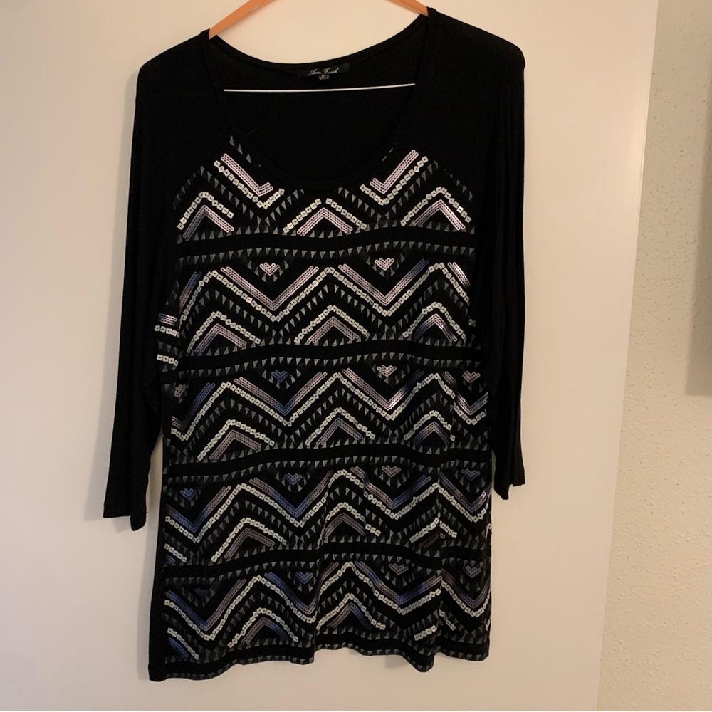 Black sequin top